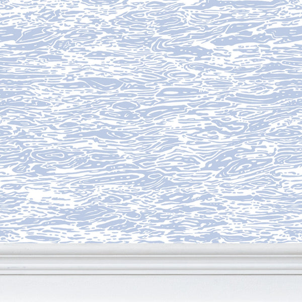 Water - Light Blue on White - Large Wallpaper Print