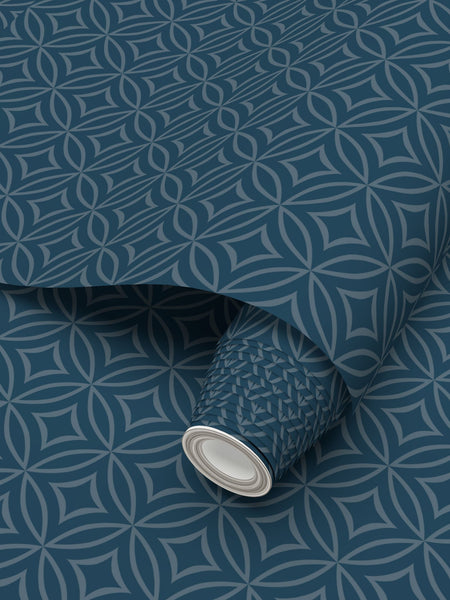 Crownvetch Diamonds - Blue Green - Small Wallpaper Print