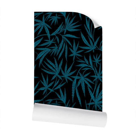 Cannabis IVI Light Blue Dark Blue - Large Wallpaper Print