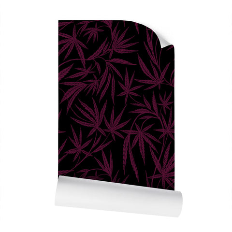 Cannabis IVI Red/Purple on Black - Large Wallpaper Print