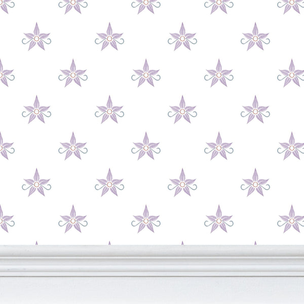 Blazing Star Floral - Small Repeat Wallpaper Print