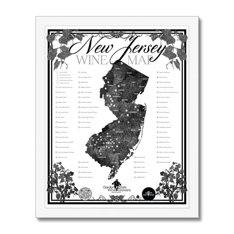 GSWGA New Jersey Wine Map Framed Print