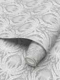 IVI - Cannabis Damask Circle of Life White and Grey