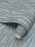 EKO Cattail Pattern Wallpaper White Brown Blue