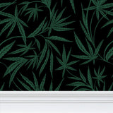 Cannabis IVI Green on Black - Large Wallpaper Print