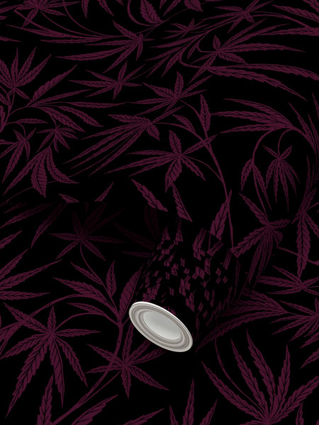 Cannabis IVI Red/Purple on Black - Large Wallpaper Print