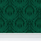 IVI - Cannabis Damask Circle of Life Light Green Over Dark Green