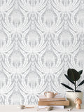 IVI - Cannabis Damask Circle of Life White and Grey