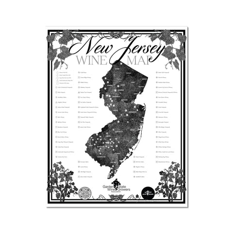 GSWGA New Jersey Wine Map Fine Art Print