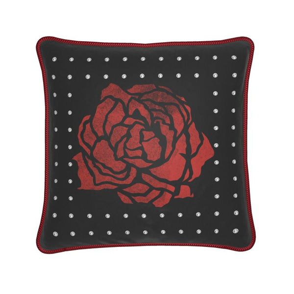 Rose w/ Pearls Silk Cushion