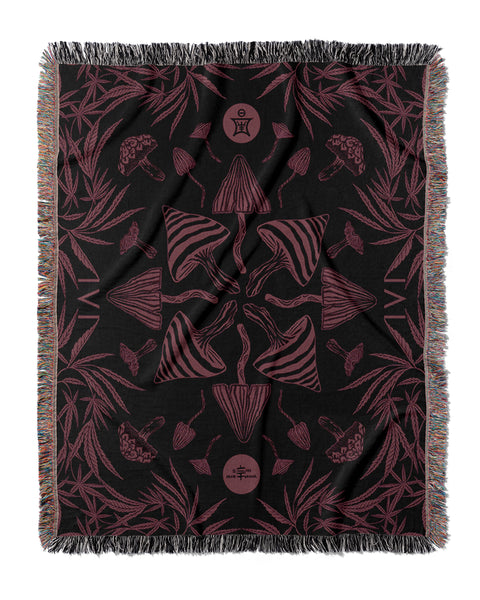 IVI - Mushroom + Cannabis Blanket Red Purple