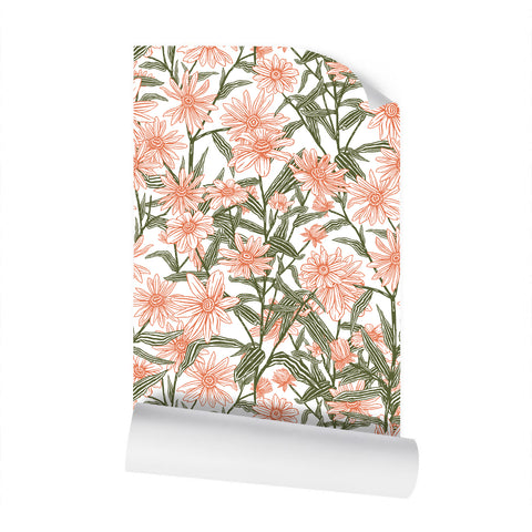 Cannabis IVI Green on Pink - Large Wallpaper Print