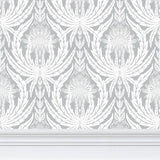 IVI - Cannabis Damask Circle of Life White and Grey