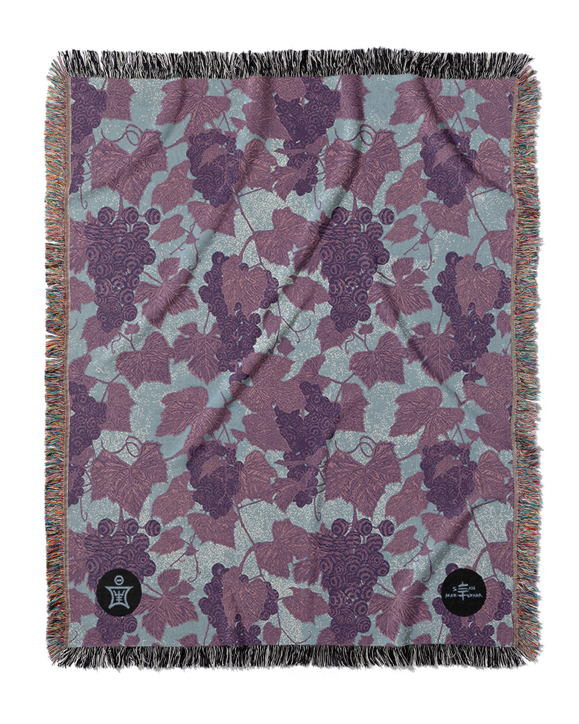 VIN - Ambrosia Grape Vine Pattern Jacquard Woven Blanket - Purple RedPurple Blue VIN - Ambrosia Grape Vine Pattern Jacquard Woven Blanket - Purple RedPurple Blue
