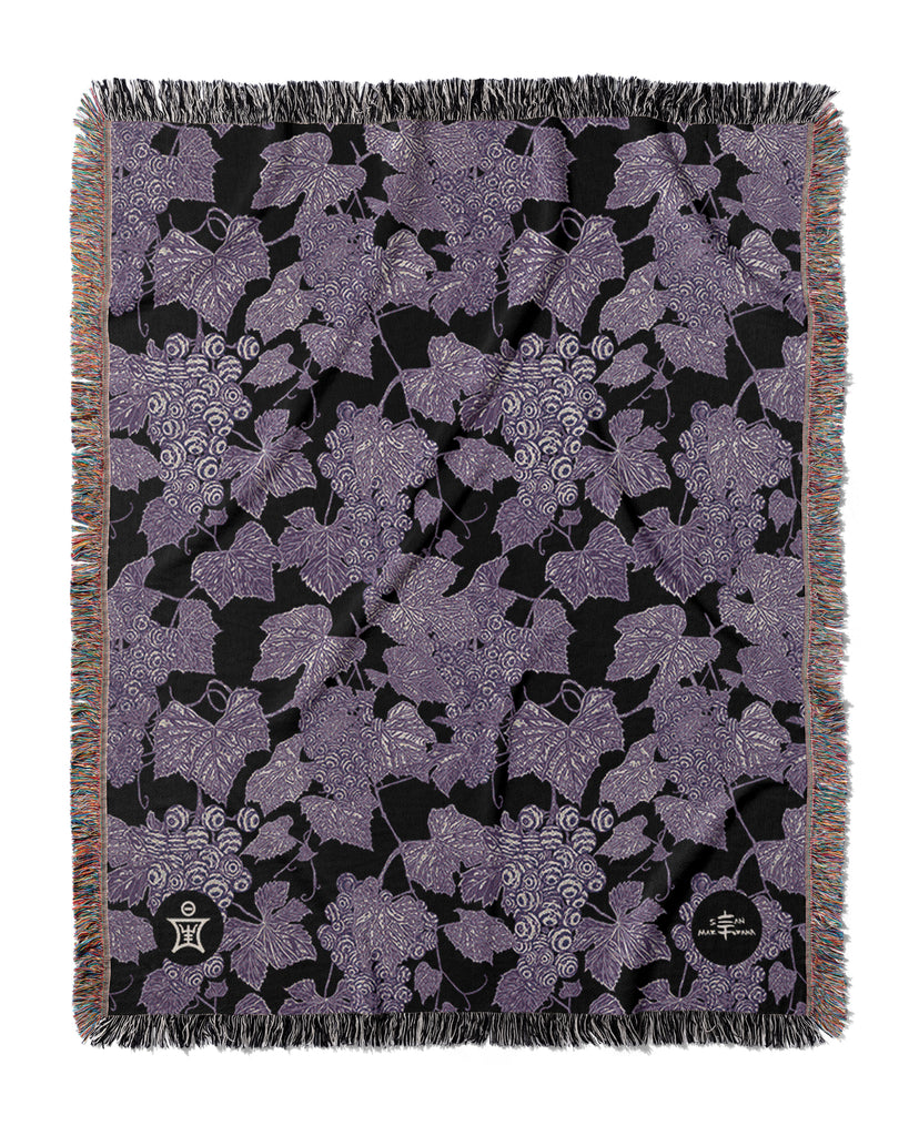 VIN - Ambrosia Grape Vine Pattern Jacquard Woven Blanket - Purple VIN - Ambrosia Grape Vine Pattern Jacquard Woven Blanket - Purple