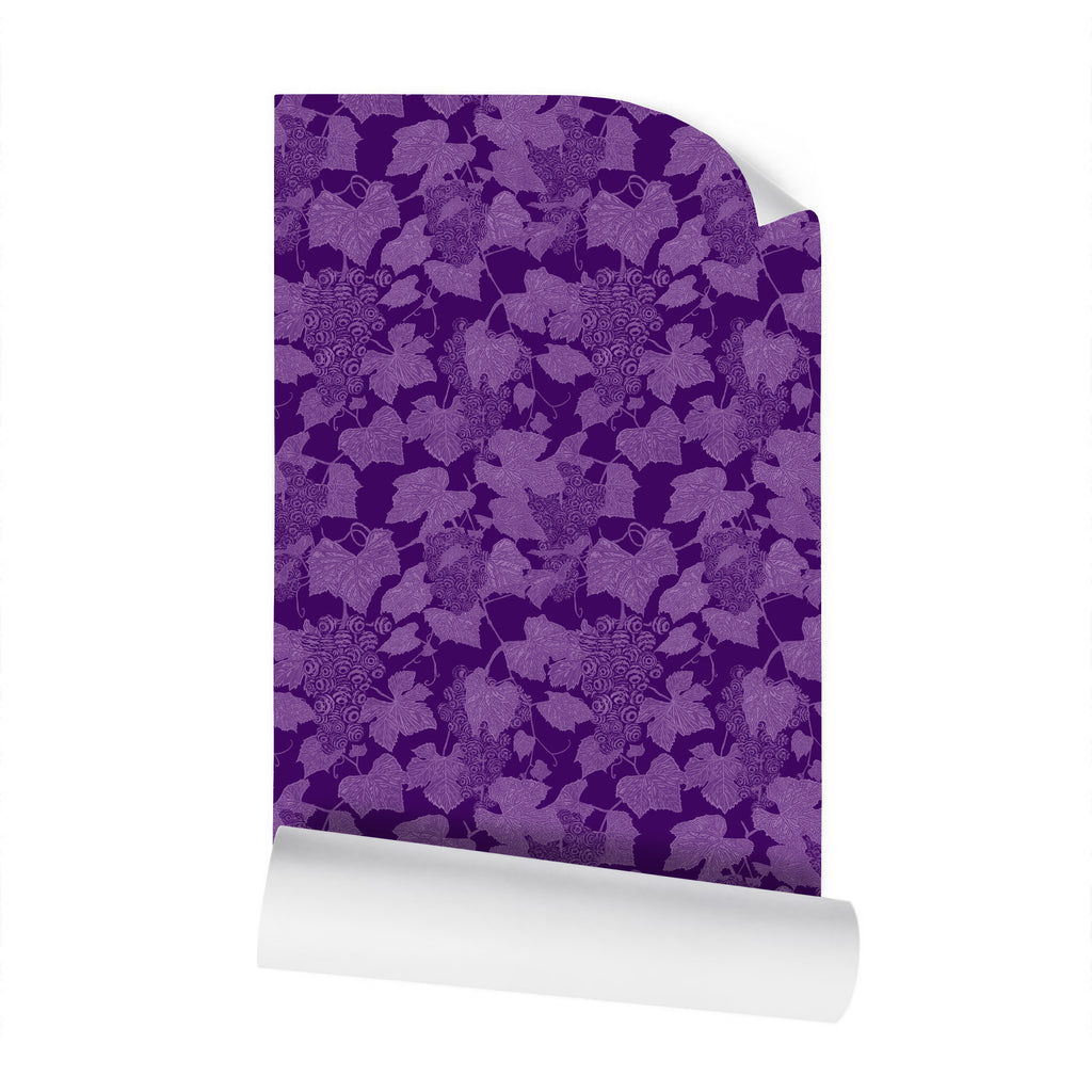 Ambrosia Grape Vine Repeat Wallpaper - Purple Ambrosia Grape Vine Repeat Wallpaper - Purple
