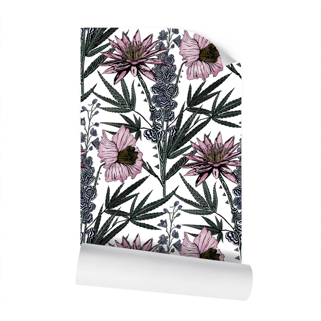 IVI Bouquet - Water Lily, Larkspur, Daisy w/ Cannabis Leaves IVI Bouquet - Water Lily, Larkspur, Daisy w/ Cannabis Leaves