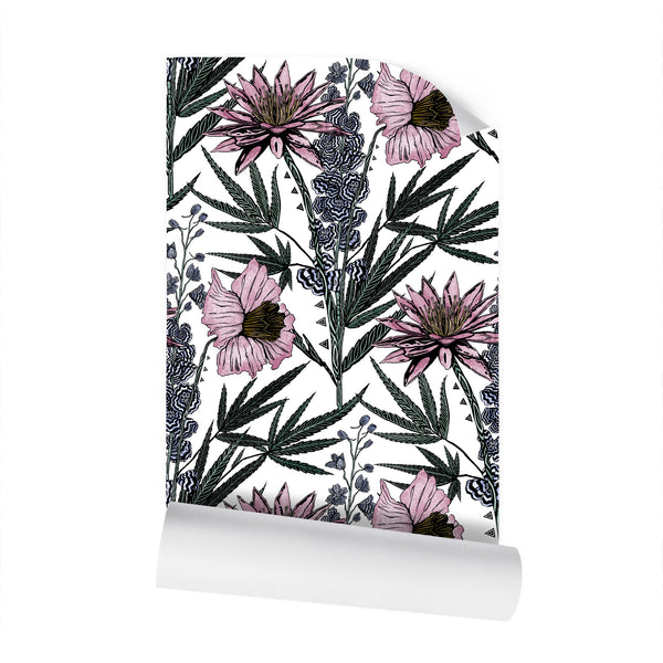 IVI Bouquet - Water Lily, Larkspur, Daisy w/ Cannabis Leaves