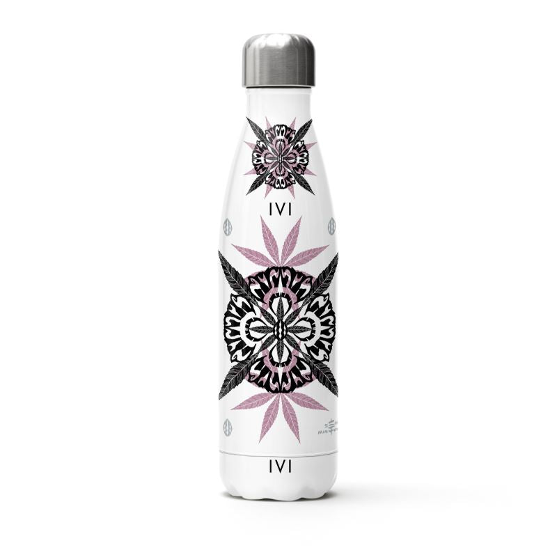 IVI California Poppy with Cannabis Leaves Water Bottle IVI California Poppy with Cannabis Leaves Water Bottle