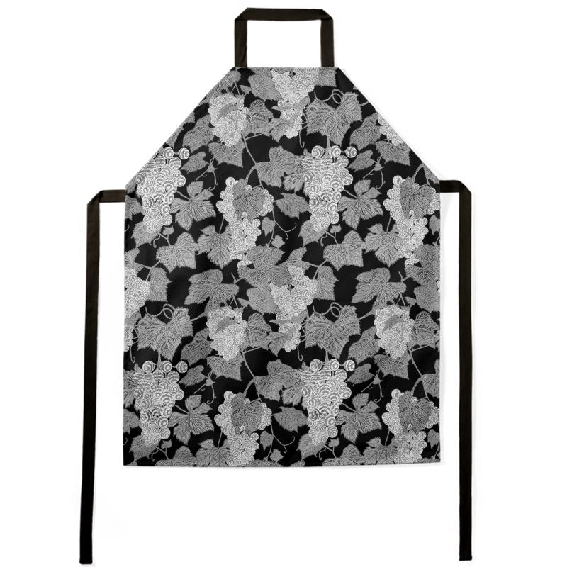 VIN - Grape Vine Apron - White on Black VIN - Grape Vine Apron - White on Black