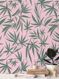 Cannabis IVI Green on Pink - Large Wallpaper Print