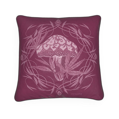 IVI California Poppy with Cannabis Leaves Luxury Cushion