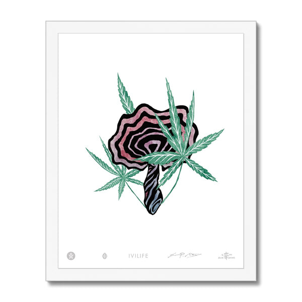 IVI LIFE - Mushroom + Cannabis Print - 006 Framed Print