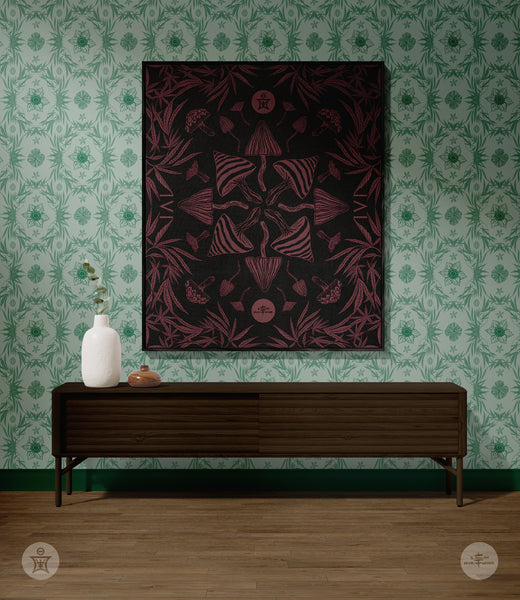 IVI - Mushroom + Cannabis Blanket Red Purple