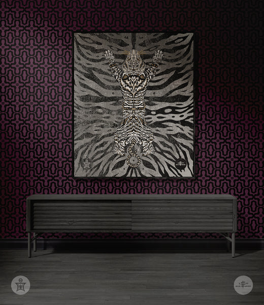 AEON Tiger Blanket Black White Gold