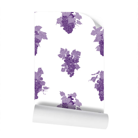 Ambrosia Grape Vine Repeat Wallpaper Red Purple