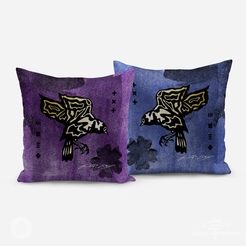 Violet Floral Velvet Cushion