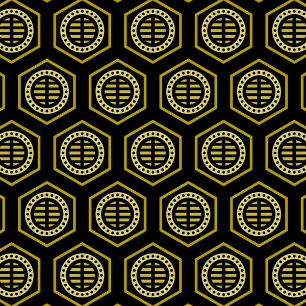 Bee Hive - Black and Gold - XX Small Wallpaper Print