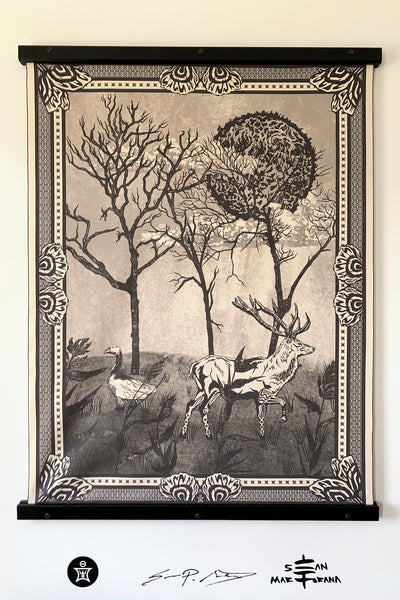 Janvier Scene • Large Fabric Textile Wall Hanging Print