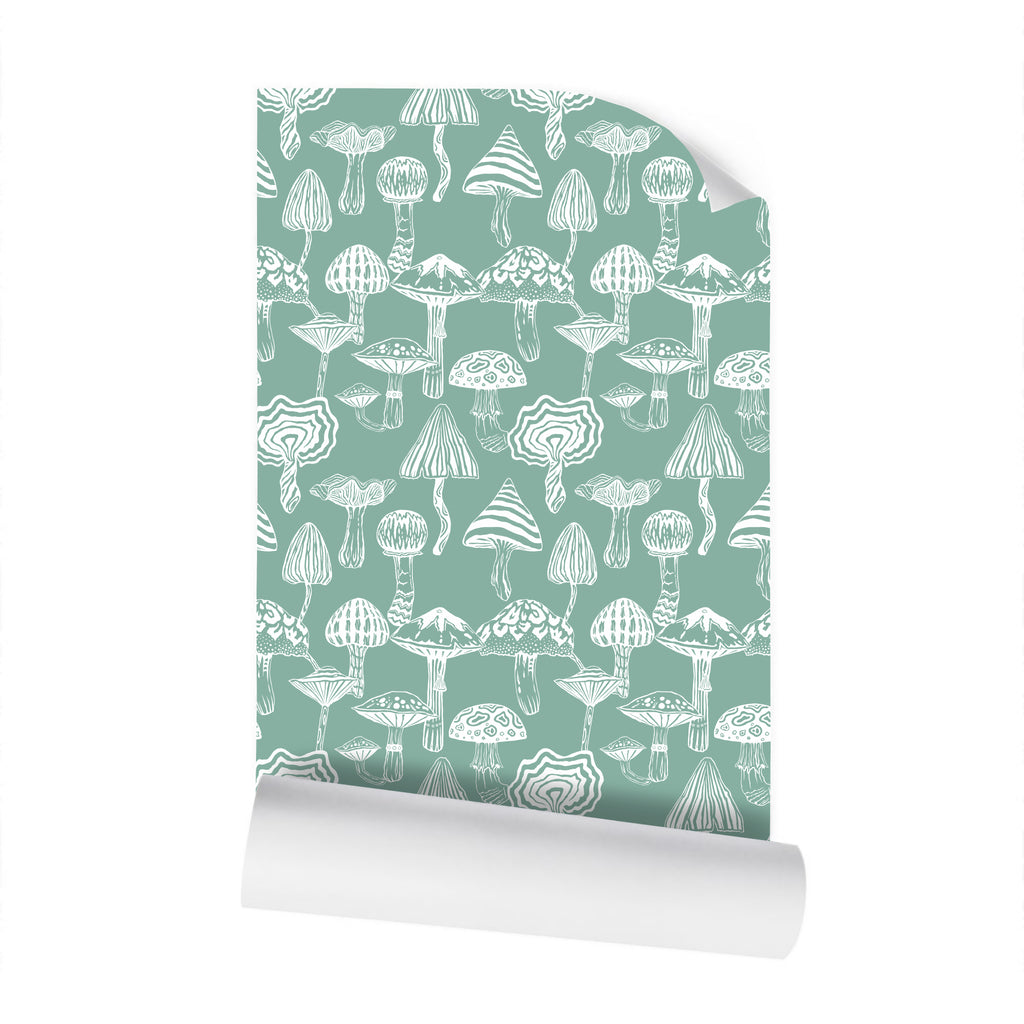 IVI - Mushroom Pattern - White Line Over Green IVI - Mushroom Pattern - White Line Over Green