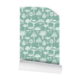 IVI - Mushroom Pattern - White Line Over Green