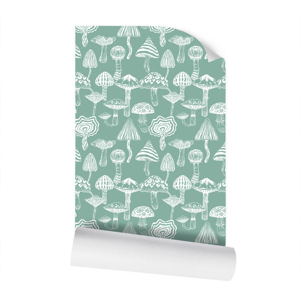 IVI - Mushroom Pattern - White Line Over Green