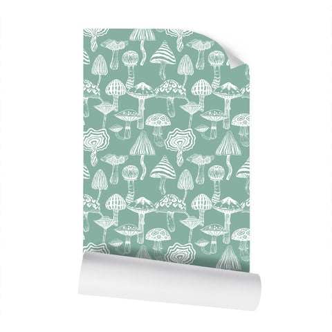 IVI - Mushroom Pattern - White Line Over Green