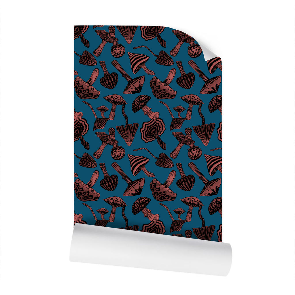IVI - Mushroom Rotated Pattern - Orange with Blue IVI - Mushroom Rotated Pattern - Orange with Blue