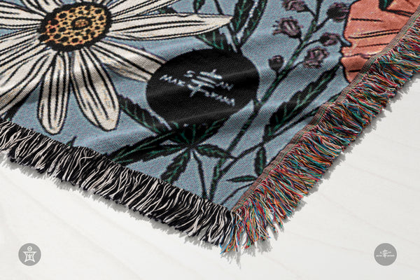 IVI - Cannabis All Over Floral Jacquard Woven Blanket