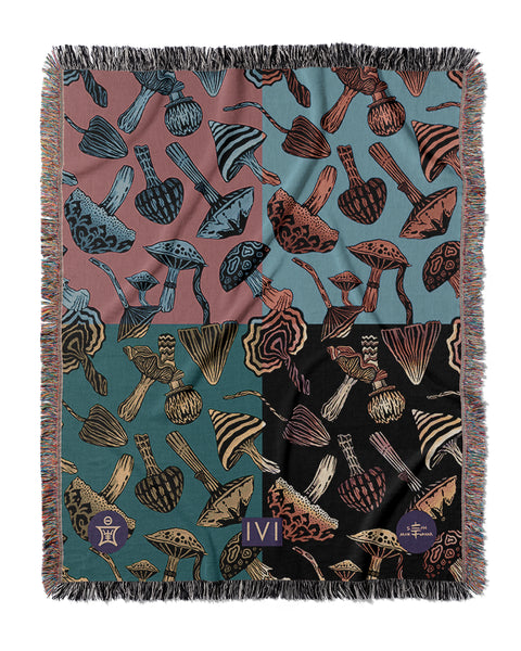 IVI - Mushroom Jacquard Woven Blanket - Four Color