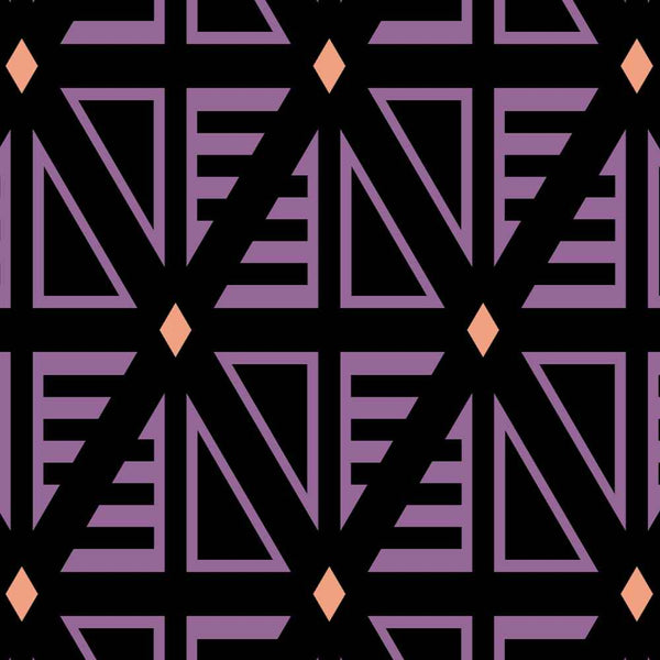Pyramids Black Purple Light Orange - XX Small Wallpaper Print