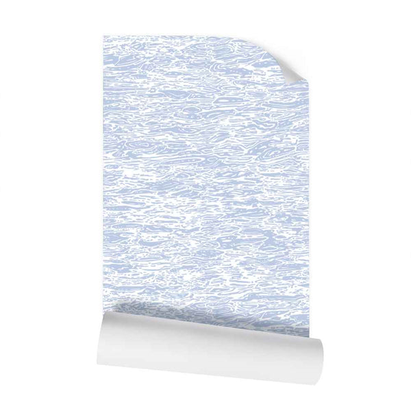 Water - Light Blue on White - Large Wallpaper Print