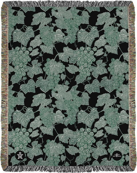 VIN - Ambrosia Grape Vine Pattern Jacquard Woven Blanket - Green