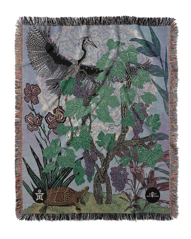 VIN - Ambrosia Grape Vine Scene Jacquard Woven Blanket