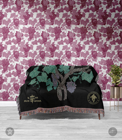VIN - Ambrosia Grape Vine Jacquard Woven Blanket for the Garden State Wine Growers Association