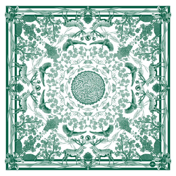 VIN - Fabric Print Green - Table Cloth, Ground Cover Blanket, Wall Covering....