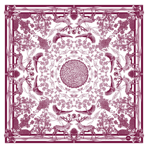 VIN - Fabric Print Red Purple - Table Cloth, Ground Cover Blanket, Wall Covering....