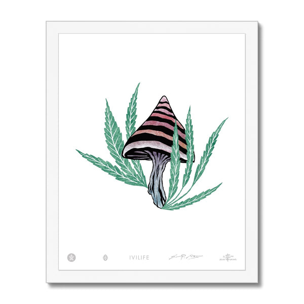 IVI LIFE - Mushroom + Cannabis Print - 007 Framed Print