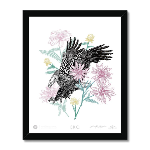 AEON Demoiselle Crane and a Weeping Willow Framed Fine Art Print