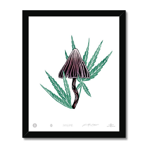 IVI LIFE - Mushroom + Cannabis Print - 002 Framed Print